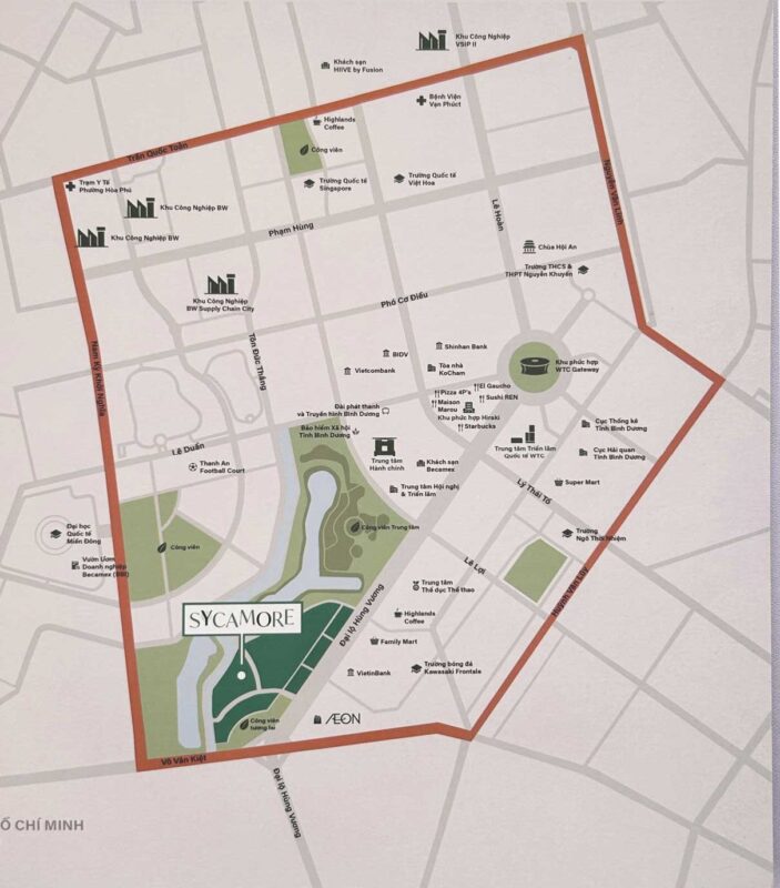 Vị trí dự án Sycamore Bình Dương